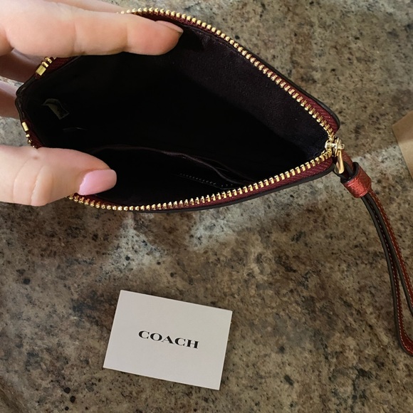 Coach Red Shimmer Wristlet - Picture 4 of 4